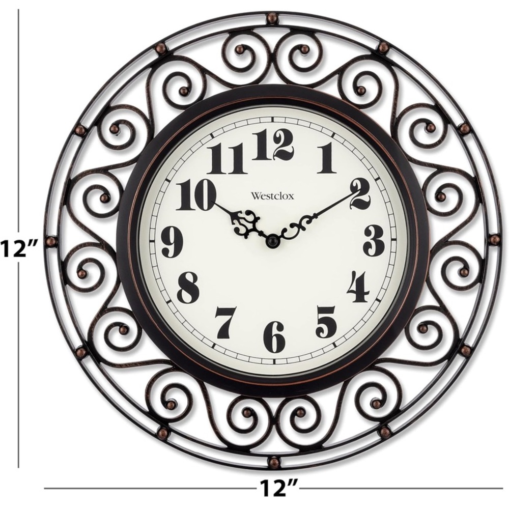 Westclox Wall Clock Rubbed Bronze Finish - Picture 2 of 9